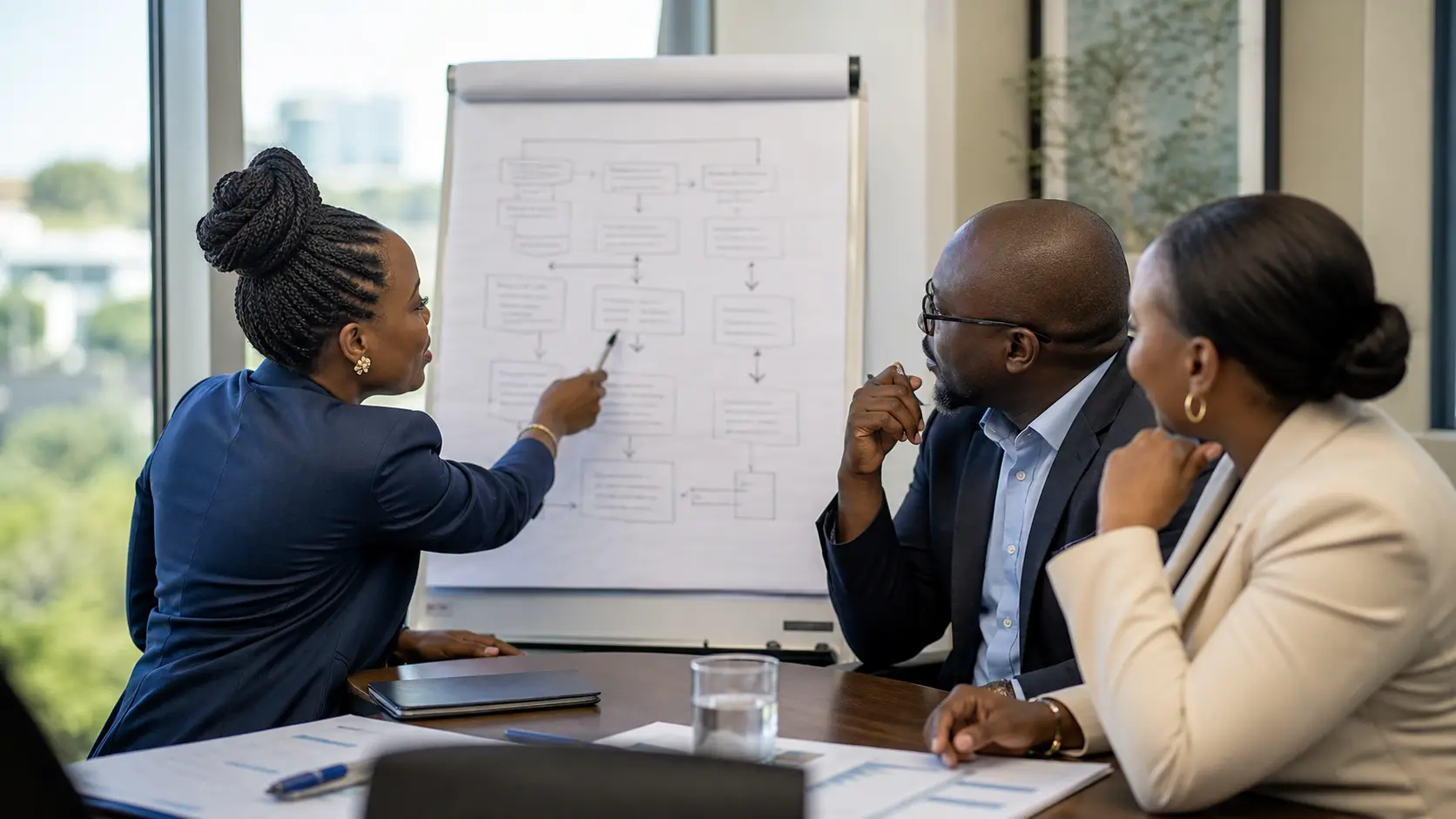 Compliance professionals reviewing an ethics and anti-bribery framework